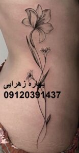 تتو گل لیلیوم 4 تتو لیلیوم با چند برگ ظریف